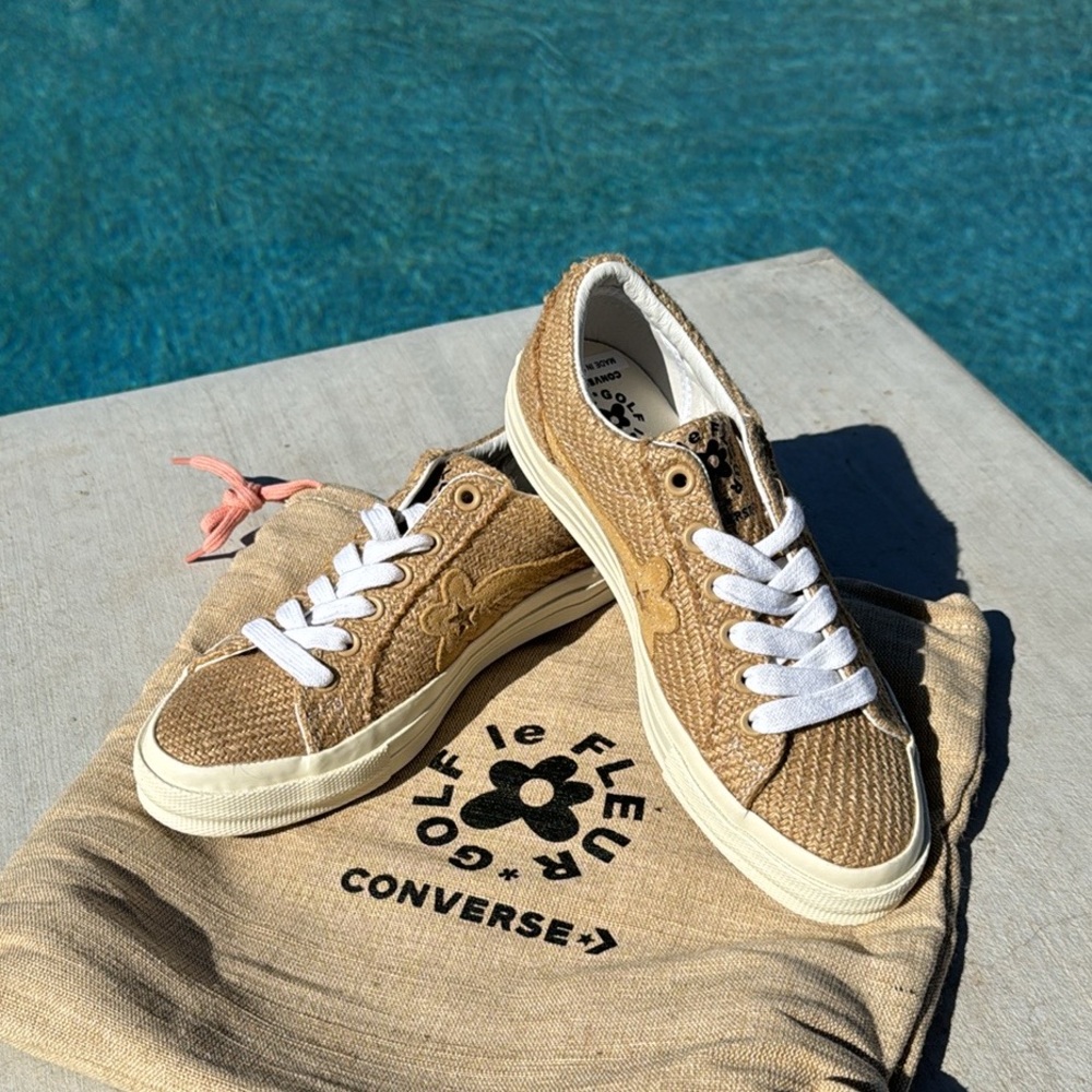 CONVERSE X GOLF LE FLEUR OX - CURRY/EGRET New In Box Never Worn Size 9
